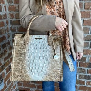 NWT Brahmin Caroline Convertible Satchel Praline Ombre Melbourne